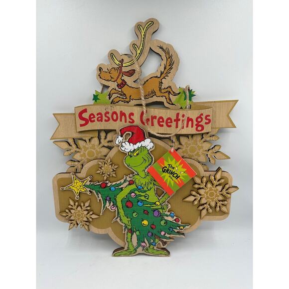 Grinch & Max Wall Decor Enesco Seuss Seasons Greetings Christmas Tree Snowflake - Picture 1 of 3